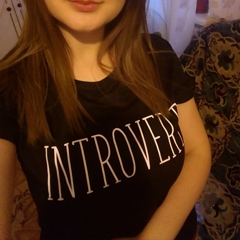 Футболка Introvert для любителей книг летняя хлопковая футболка черного и белого