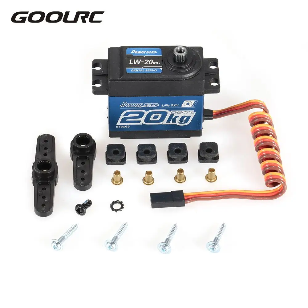 

LW-20MG 20Kg Waterproof High Torque Digital Servo with Metal Gear for RC Car 1/10 1/8 Off-road Car Buggy Truck Part