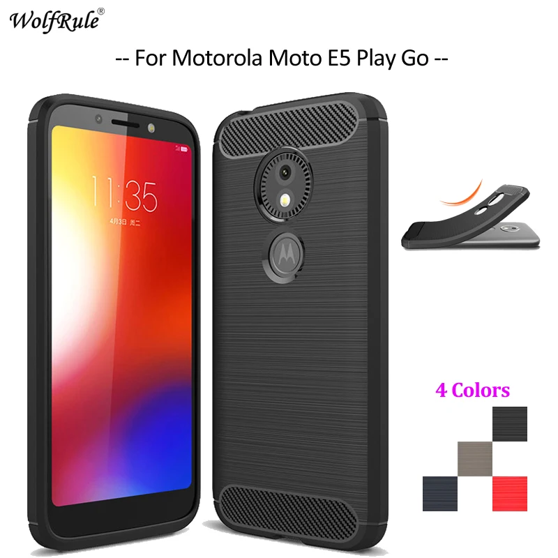 Чехол для телефона из углеродного волокна Motorola Moto E5 Play Go мягкий чехол ТПУ бампер 5