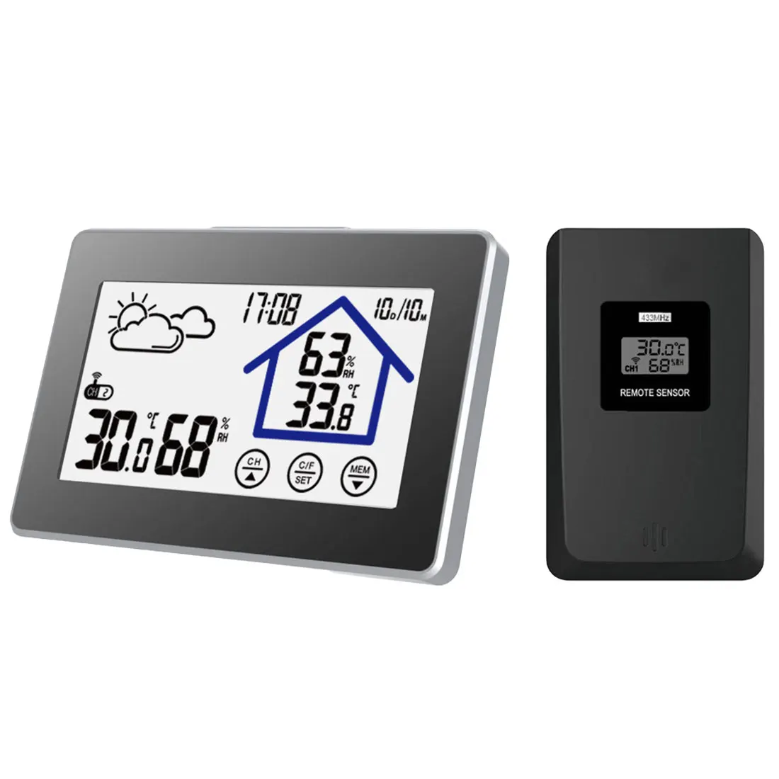 

Wireless Weather Station Touch Screen Thermometer Hygrometer Indoor Outdoor Wifi Weather Forecast Sensor Clock -20C-60C