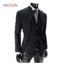 Топ бренд модный мужской костюм куртка Тонкий ассиметричный дизайн смокинг куртка однотонный деловой костюм