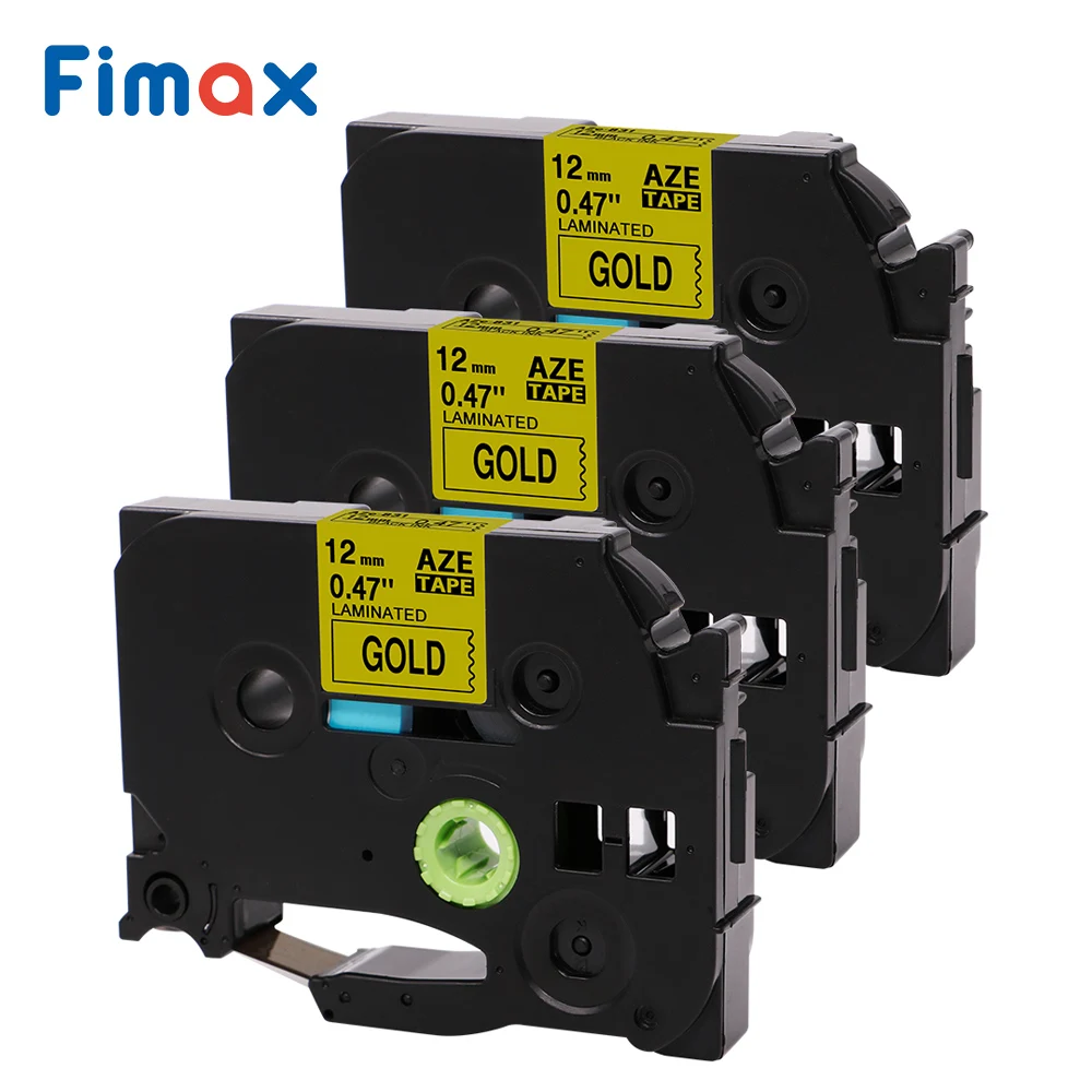 

Fimax 3 Packs TZe831 Compatible Brother P-touch Label Tape TZe-831 TZ-831 12mm*8m Black on Gold for Brother P-touch Tze Label