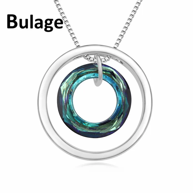 

Bulage High Quality Double Circle Necklaces Crystal Collier Made With Swarovski Elements Women Fashion Jewelry