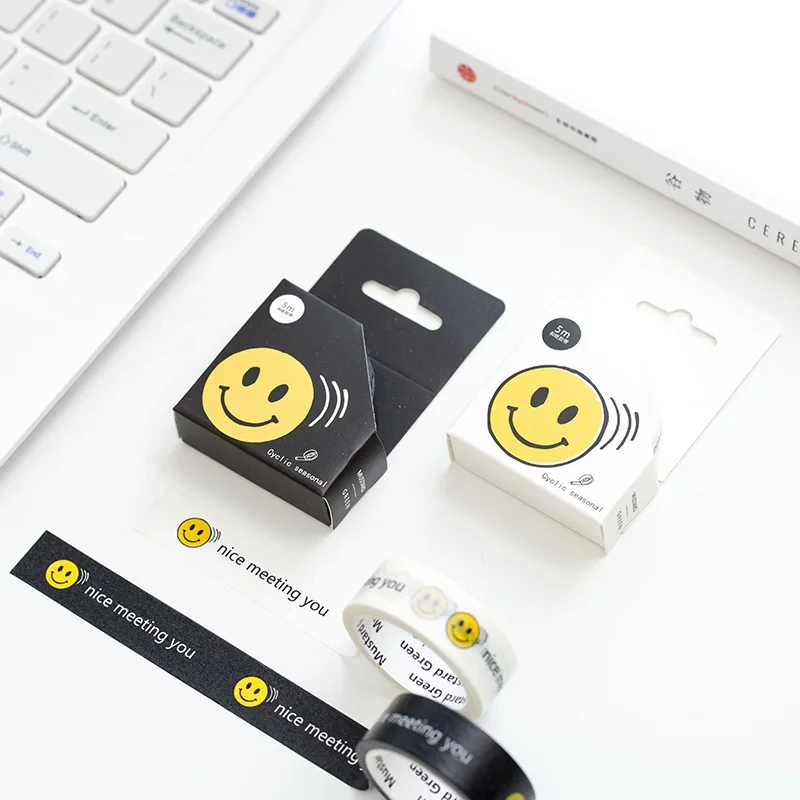 Emoji Smile Face Japanese Washi Tape 2 Styles Cute DIY Deco Sticker