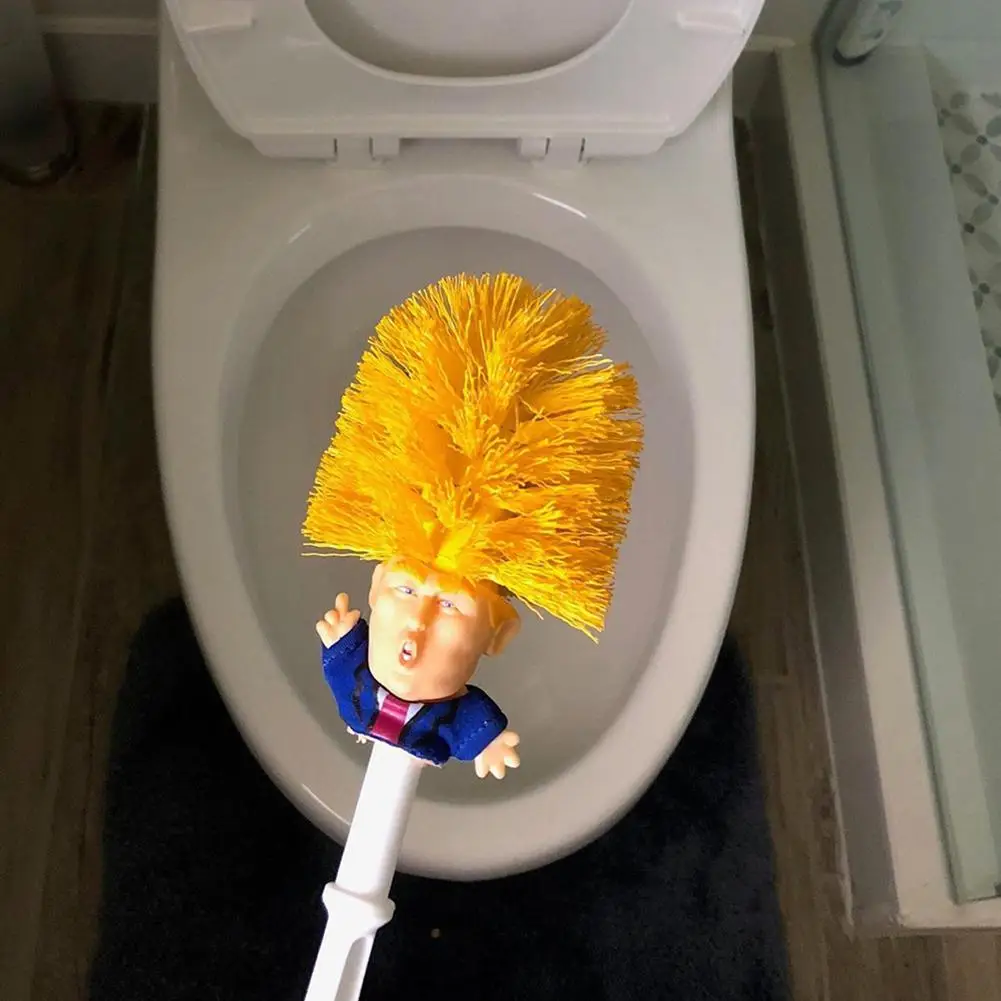 

New face toilet brush plastic creative toilet brush yellow rod like
