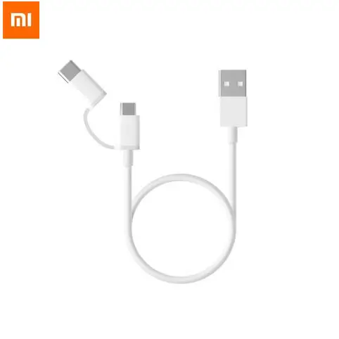 

Original Xiaomi Charg cable 30cm 2 in 1 Micro usb to type C Fast charger Cable For mi mix 2 2s 3 max 8 se 6 6x a1 a2 redmi