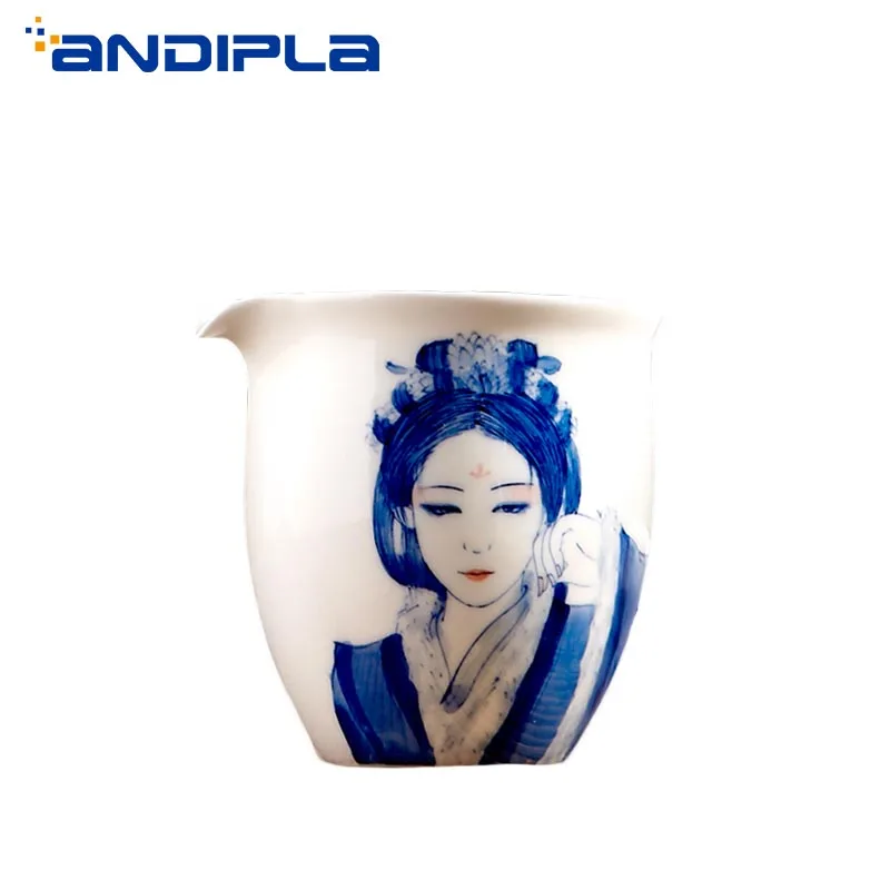 

180ml Jingdezhen Blue and White Porcelain Beauty Pattern Fair Tea Cup Ceramic Drinkware Cha Hai Teaware Tea Sea Coffee Milk Mug