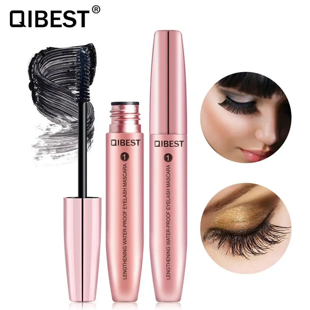 

QIBEST 3D Mascara Gold Slim Thick Curling Fiber Grafting 3d Mascara For Eyelash Extension Black color eyelashes makeup Cosmetics