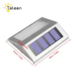 4 шт. Солнечный свет на открытом воздухе IP44 солнечных батареях лестница свет Путь Шаг установлен путь пейзаж Сад пол, стены патио лампа