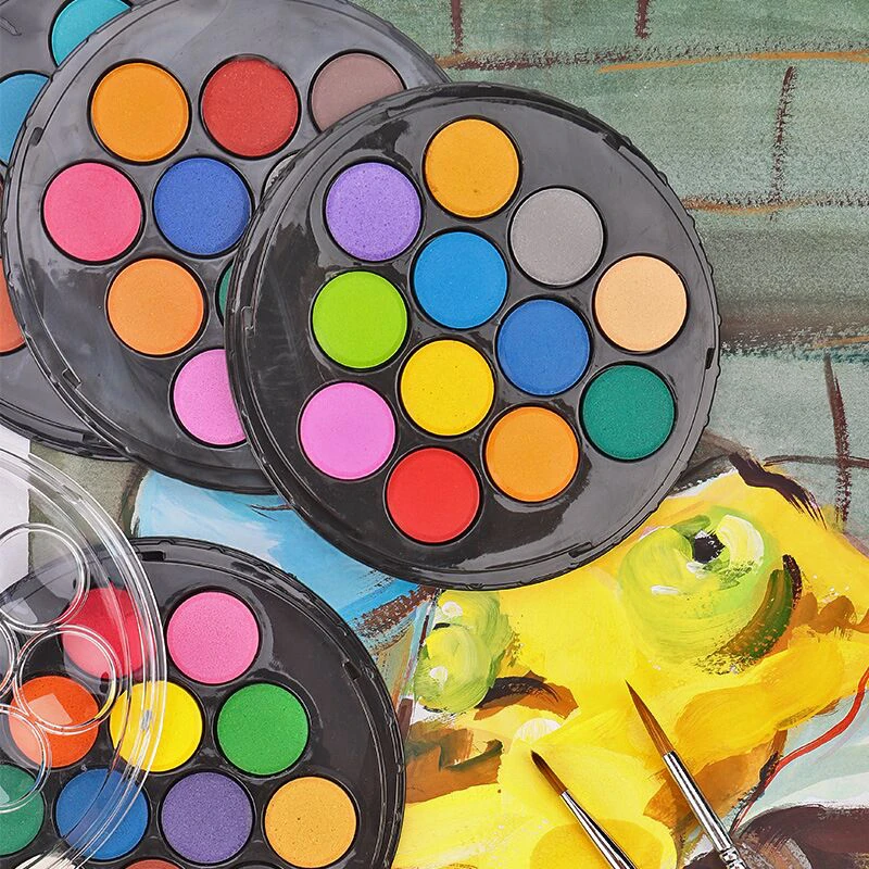 

Professional High Quality Superior Portable Solid Watercolor Paint Set Bright Color Painting Pigment Set Students Art Supplies