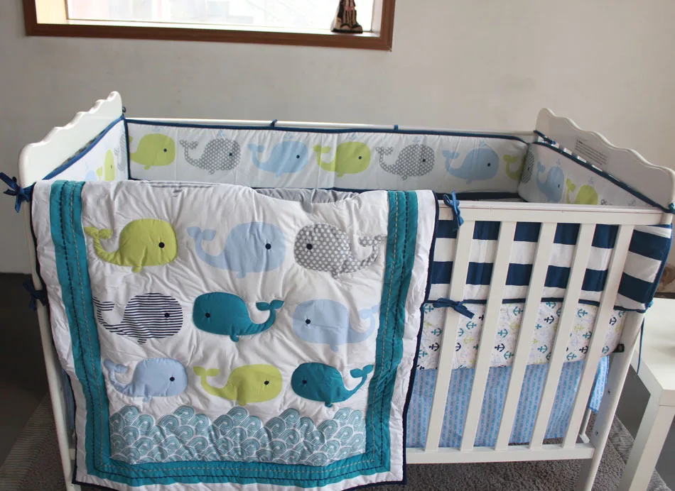 Ups Free 7 шт. набор постельных принадлежностей для детской кроватки комплект детской кровати стеганое одеяло для детской кроватки лист бампер в комплекте