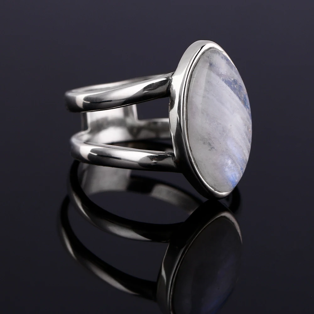 Nasiya кольцо в винтажном стиле с лунным камнем в форме лошадиного глаза для мужчин и женщин, 925 серебряные ювелирные изделия, вечерние, свадебные, повседневные, подарок на день рождения