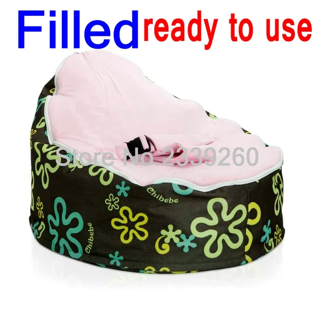 Filled With Beans Ready To Sleep Relax New Pink Strap Baby Seat Filled With Beans Ready To Sleep Relax New Pink Strap Baby Seat Bean Bag