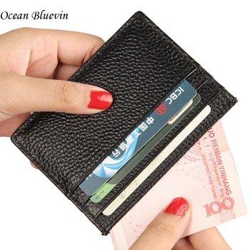 

Fashion New Men Women's Driver's License Package Cowhide Leather ID Holders Small Change Ultrathin 11 Colors Card Holder Wallet