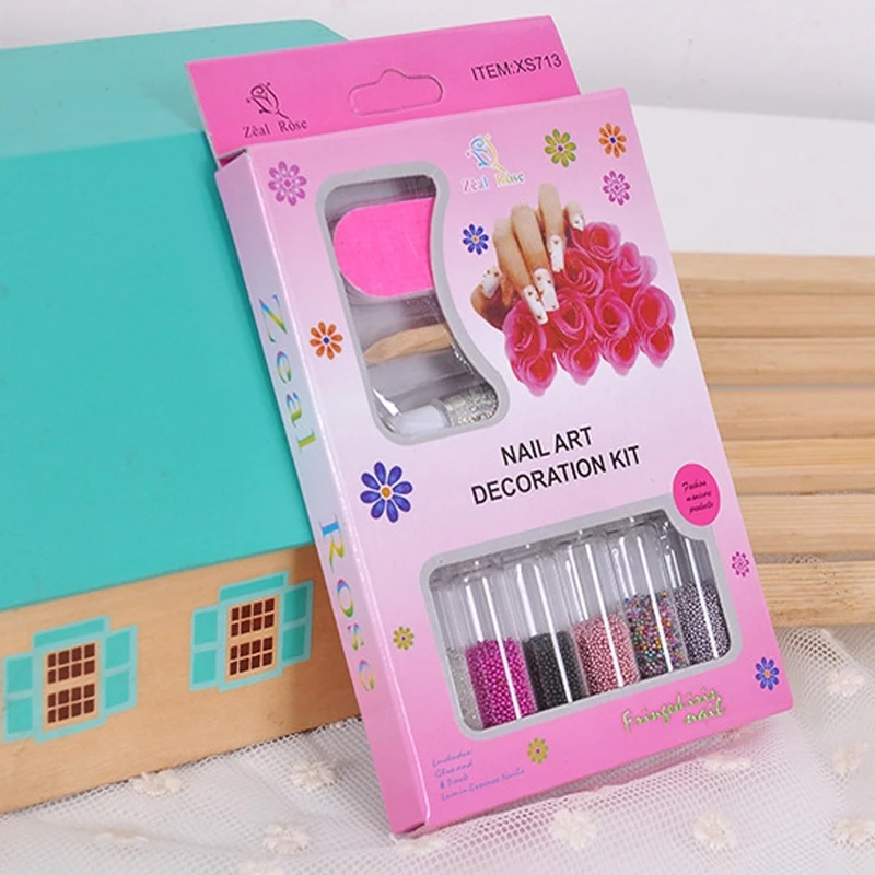 Companheiro de Moda da Arte do Unha Sets Atacado Caviar Unha Óleo Polonês Multicor Contas Manicure Decoração 40 3d