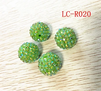 

(choose size) 12mm/16mm Newset lime green color Clear AB resin rhinestones ball Beads for necklace making