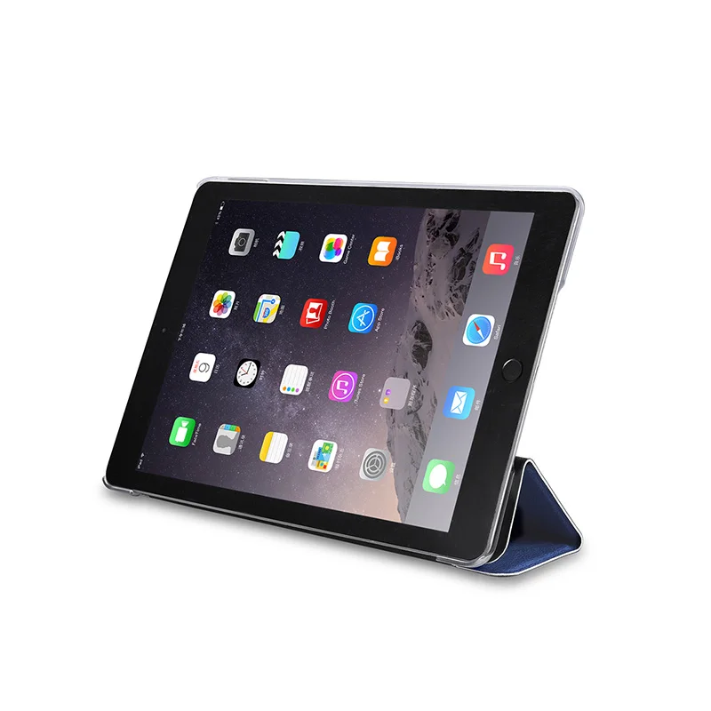 (Черный) XOOMZ Бренд Чехол для iPad Air 2 PU кожаный Фолио сплайсинга Сияющий складной