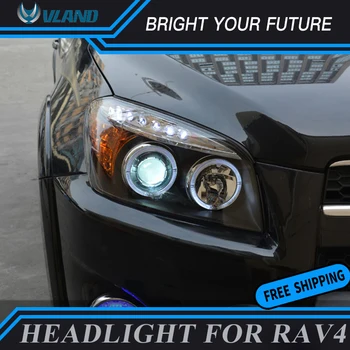 

Auto Front Headlight Assembly For Toyota RAV4 2009-2012 LED Headlight With Angel Eye And Glass Lens Head Lamp
