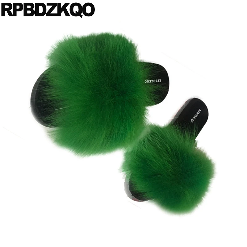 green fluffy slides