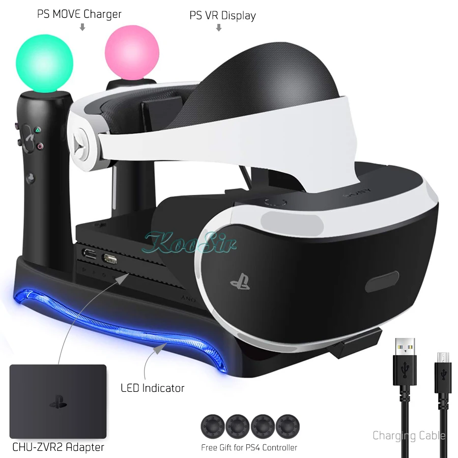 PS4 PS Move VR PSVR зарядное устройство подставка держатель для гарнитуры витрина и светодиодный светильник индикатор CUH-ZVR2 2th кронштейн для sony PS VR Move