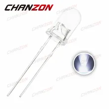 100pcs / pack 5mm White Ultra Bright 8000mcd Transparent 5 mm Light Emitting Diode LED Lamp 5 mm (DIP 3 V 6000K Ultralbright)