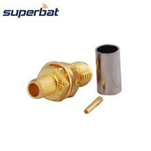 Superbat 10 шт. радиочастотный коаксиальный SMA Женский обжимной разъем переборка разъем для кабеля RG58, LMR195, RG400, RG142