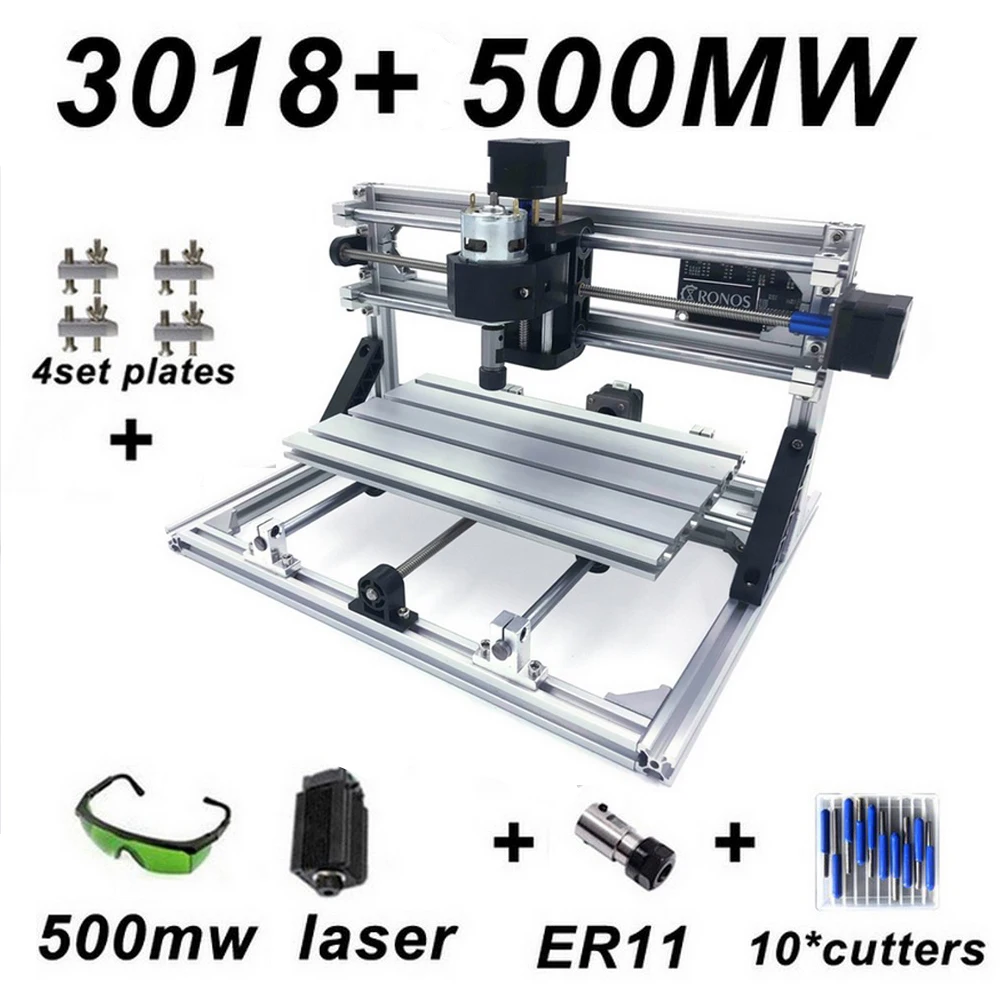 CNC3018 гравировальный станок ER11 с 500 МВт 2500 мвт 5500 МВт фрезерный станок для дерева PCB фрезерный станок для резьбы по дереву DIY мини ЧПУ