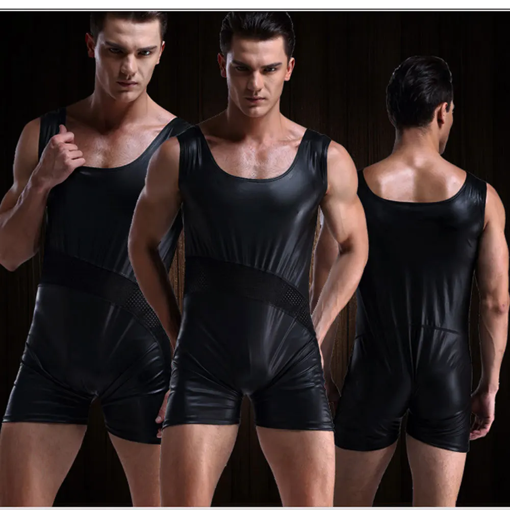 Online Buy Wholesale leather bodysuit men from China leather bodysuit