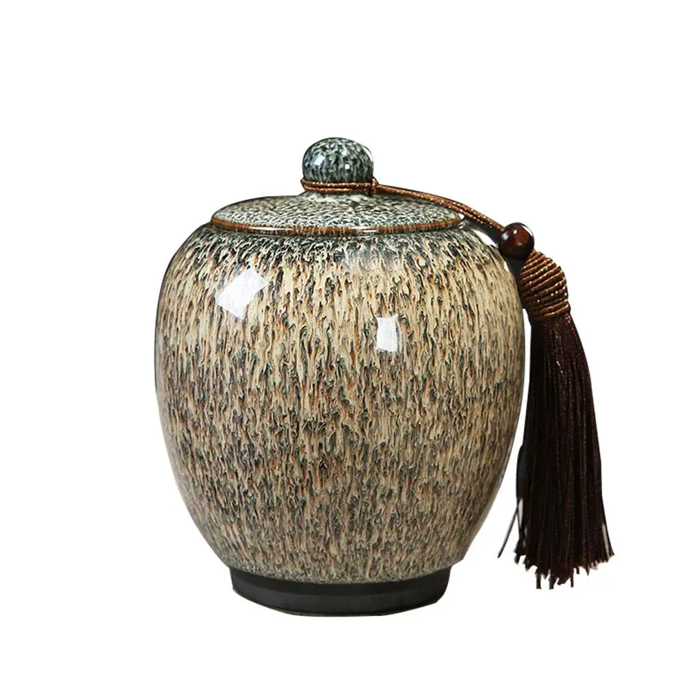 

Khaki Gradient Glaze Ceramic Funeral Pet Urn for Memorials Cubic Inches of Ashes - Pet Cremation Urn for Ashes