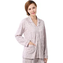 The new 2016 hot spring and summer long sleeve cotton women pajamas M-XXXL size elegant and luxurious and soft free shopping