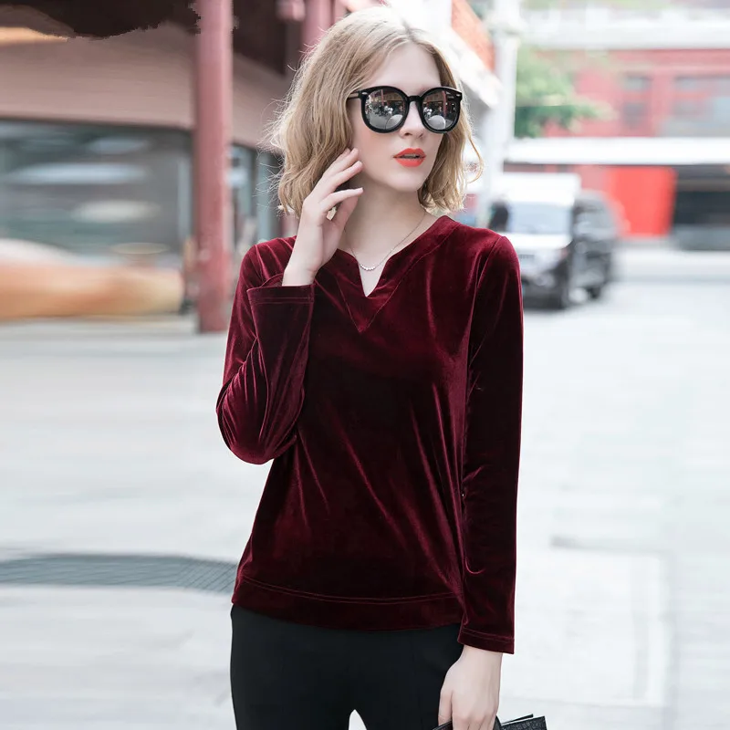 New Fashion Women Long Sleeve V-neck 