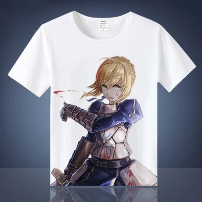 Новая аниме Fate Zero футболка Saber Archer Fate/Zero модная Мужская и Женская Удобная дышащая