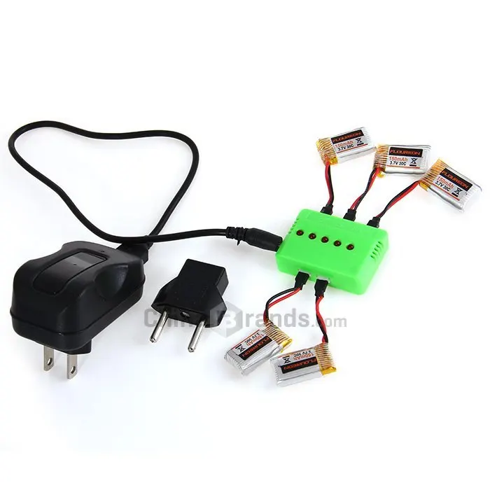 

Floureon H101 5 - Port Charger 5 Pcs 3.7V 150mAh 30C Battery Accessories US Plug with EU Adapter