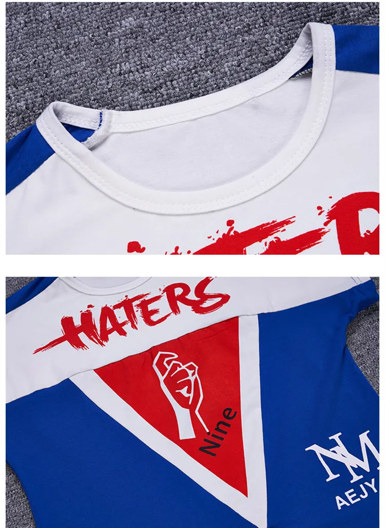 Roupas de Esportes Conjunto de Duas Vestuário das Crianças Anos de Idade Roupas da Criança Crianças Terno Menino Verão Peças Costura 4 6 8 10 12 14 16 Mod. 261737 14 High Quality Mamãe e Bebê
