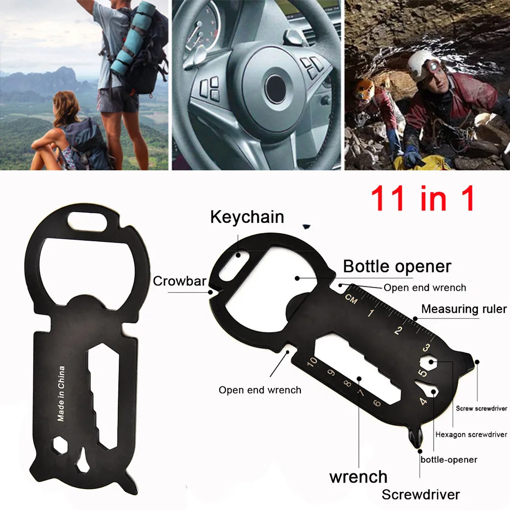 

11 In 1 Multi-Function EDC Tool Card Creative Bottle Opener Keychain Twist Bottle Opener, All in One Jar Gripper Can Wine Beer 6