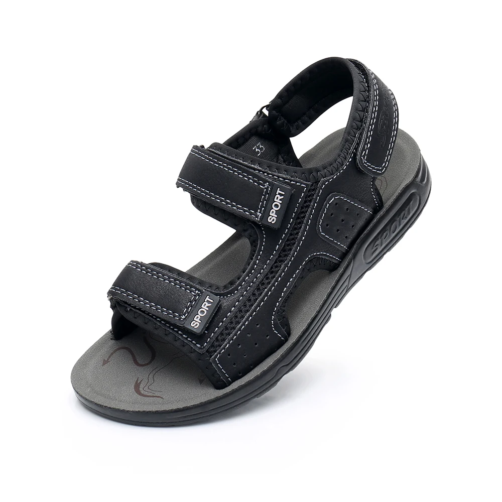 

Apakowa EUR 31-41 Boys Summer Open Toe Sports Sandals Children's Boy Hook and Loop Beach Sandals Kid Walking Running Water Shoes
