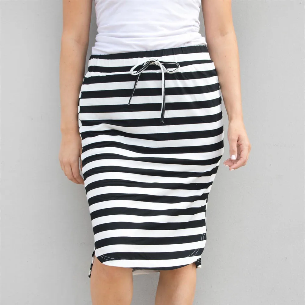 

Womail Women skirt Summer Fashion Fashion Stripe Hight Waist Knee-Length Skirt tutu Daily Casual 2019 dropship f8