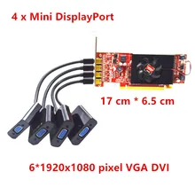 Новая мини HD7500 2G DDR3 видеокарта поддерживает 4 x mini DisplayPort половинной высоты графика DP к DVI/VGA