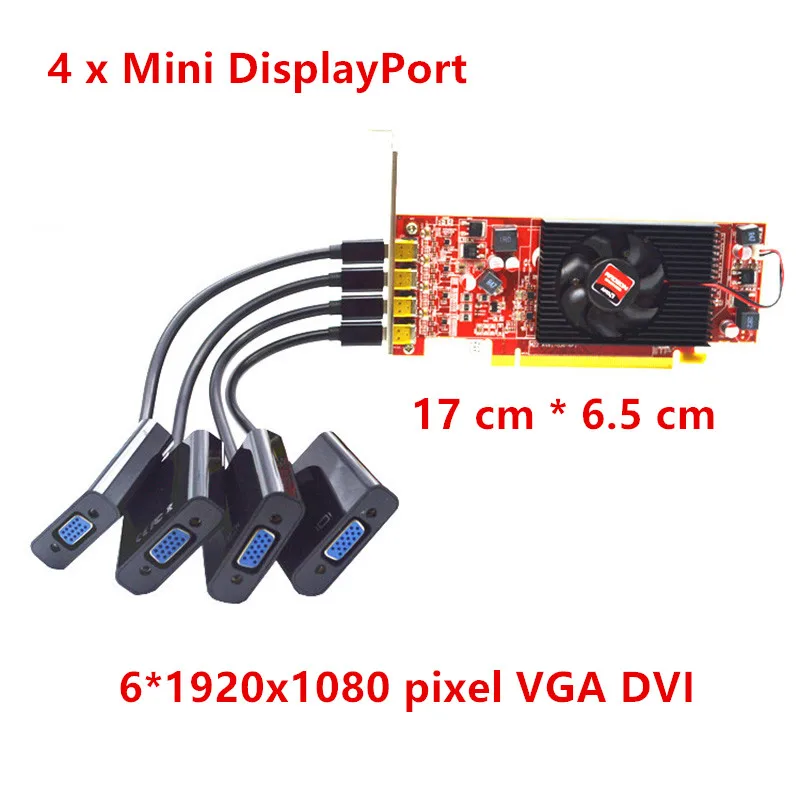 

New mini HD7500 2G DDR3 video card Supports 4 x Mini DisplayPort half-height graphics DP to DVI/VGA