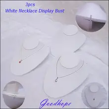 Партия из 3 предметов, украшение, ожерелье, тиара, белая искусственная кожа, ювелирный дисплей, мини-подставка бюст, подставка 3 3/1" H