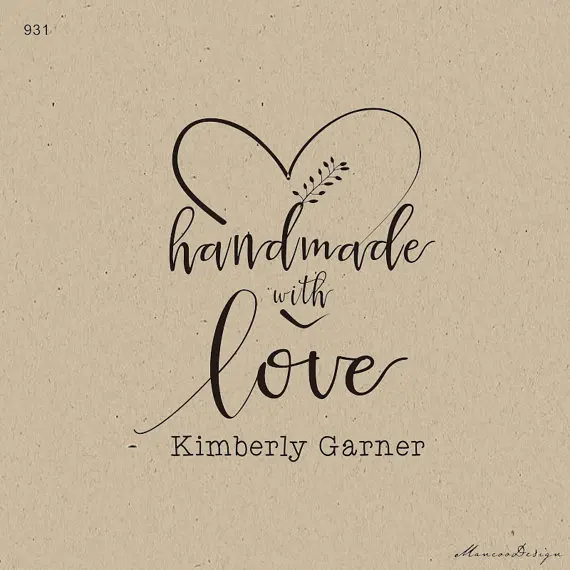 handmade with love stamp custom logo stamp 2 x1 5 personalized