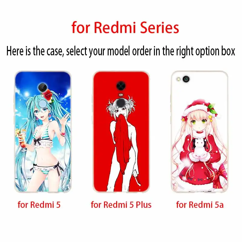 Японский мультфильм аниме девушка мода мягкий ТПУ чехол для Coque Xiaomi Redmi 9a 8a 7a 6a 5a Note