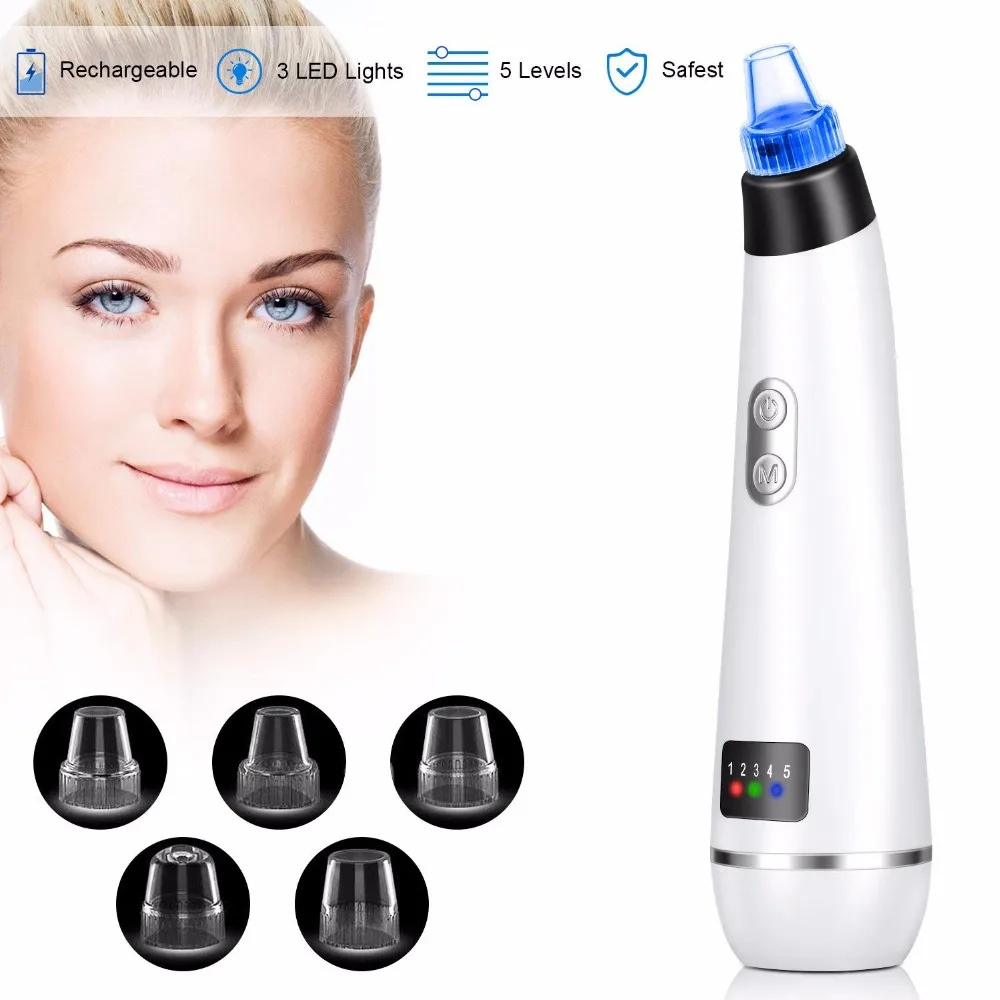 

Electric Vacuum Pore Cleaner Blackhead Remover Tool Pimples Acne Comedo Vacuum Suction Face Clean 3 Color Light Therapy Machine