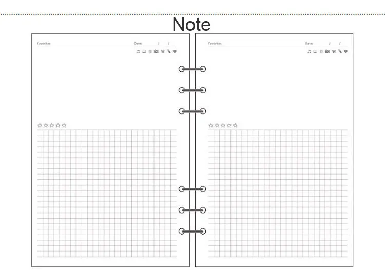 18 A5 A6 A7 Woodfree Printing Paper Planner Inner Pages For Filofax Creative Office Notebook Spiral Filler Papers Binder Inner Page