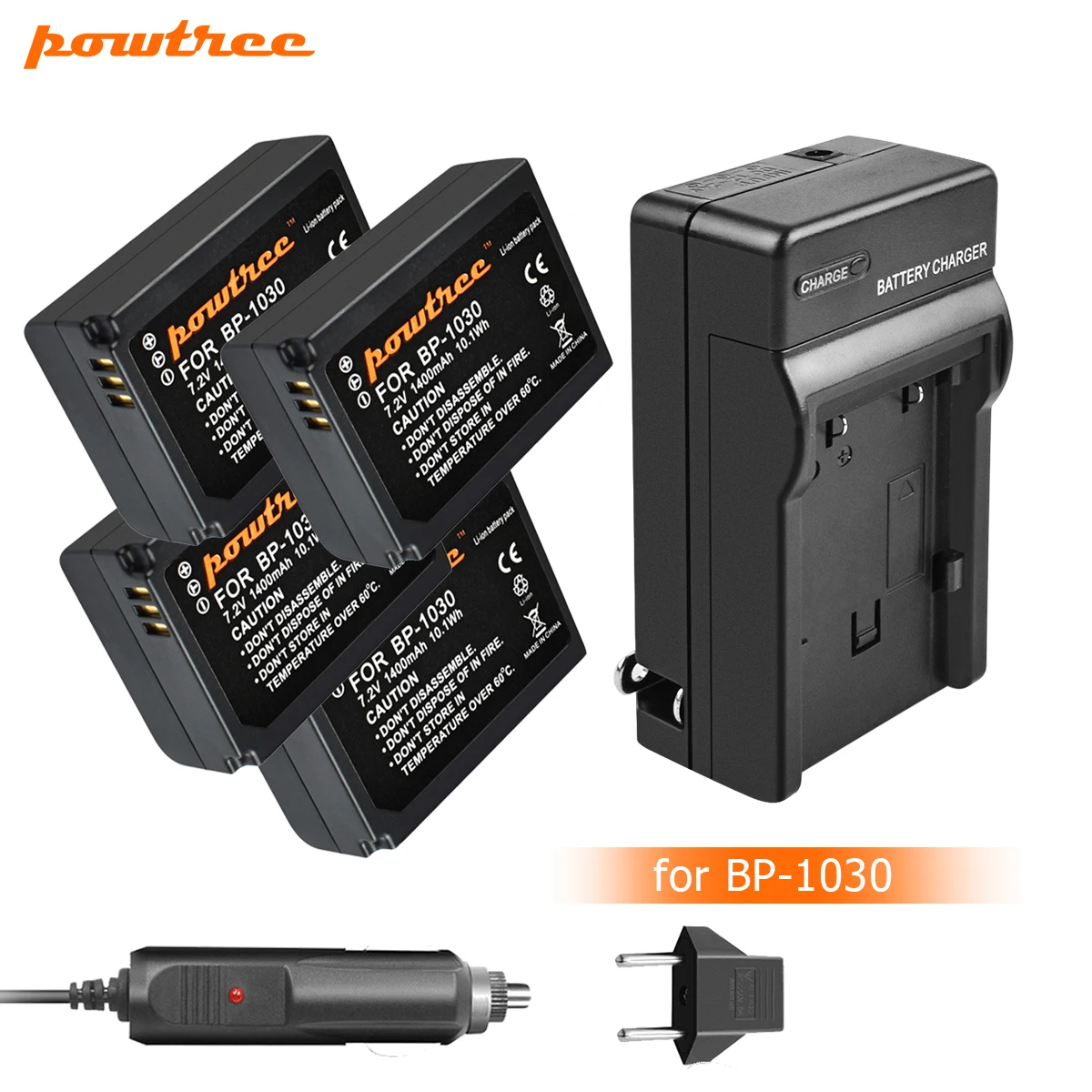 Powtree 7,2 V 1400mAh BP-1030 BP1030 BP1130 BP-1130 Аккумулятор для камеры+ зарядное устройство для samsung NX200 Аккумулятор для камеры L10 - Цвет: 4X Battery Charger