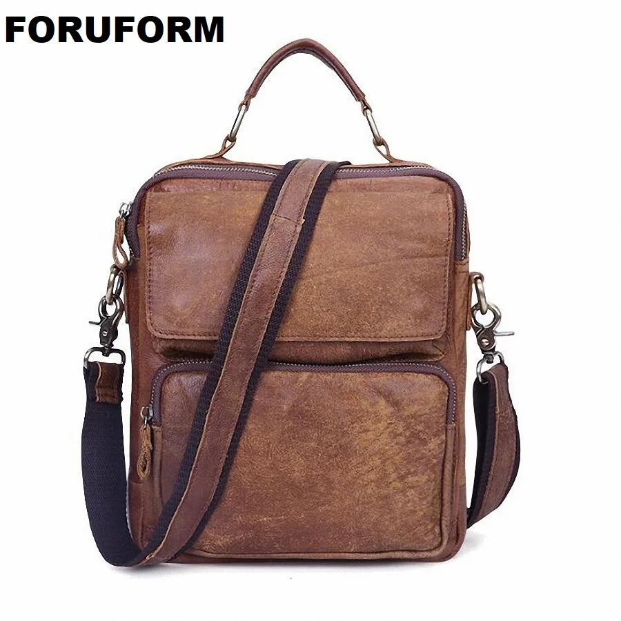 

Brand 2018 NEW Genuine Leather Shoulder Bag Men Messenger Bags Zipper Design Men Commercial Briefcase CrossBody Bag LI-2099