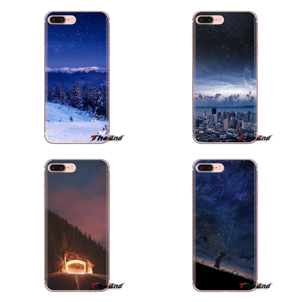 For iPod Touch Apple iPhone 4 4S 5 5S SE 5C 6 6S 7 8 X XR XS Plus MAX Alaska Mountains Night Transparent Soft Cases Covers |