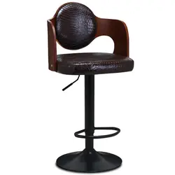 Многофункциональный поднимаемый бар деревянный стул спинка поворачивается Ретро коммерческий высокий стул с подставкой для ног бытовой
