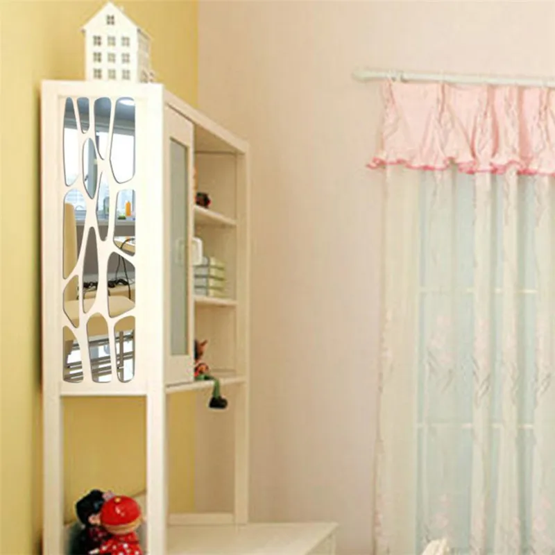 Bathroom sticker  Modern Mirror Style Removable Decal Art Mural Wall Sticker Home Room DIY Decor Drop shipping product X0720#302