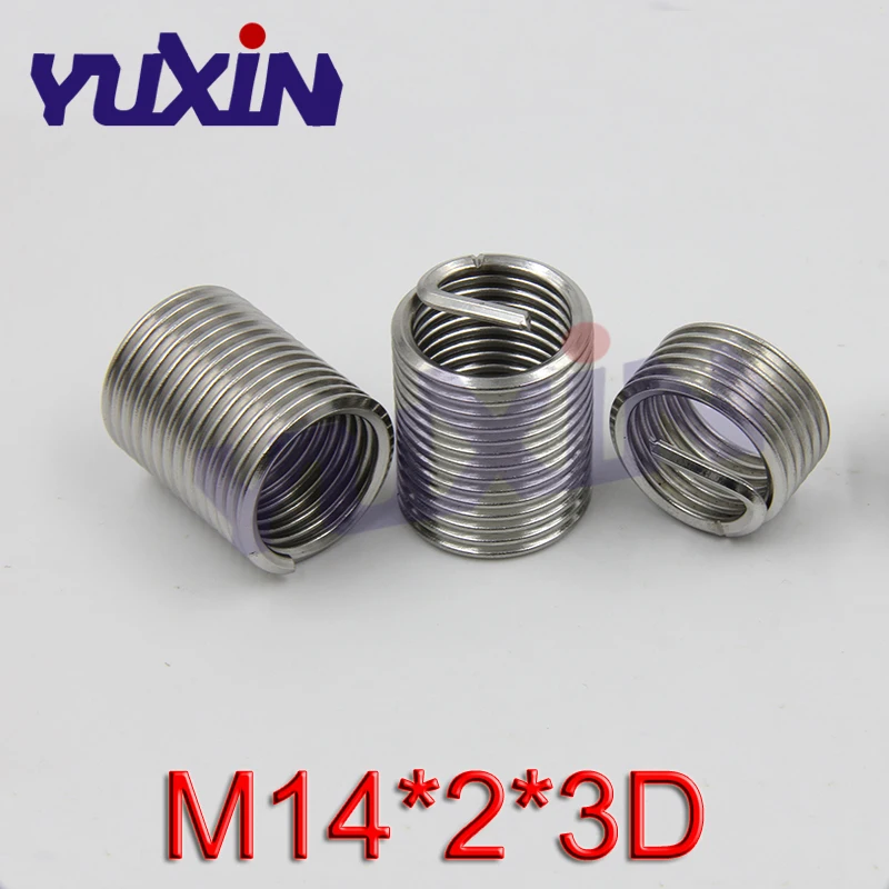 20Pcs M14*2*3D Screw Thread Insert A2 Stainless Steel 304 Fasteners Repair Tools Kit Coiled Wire Helical Screw Sleeve Set
